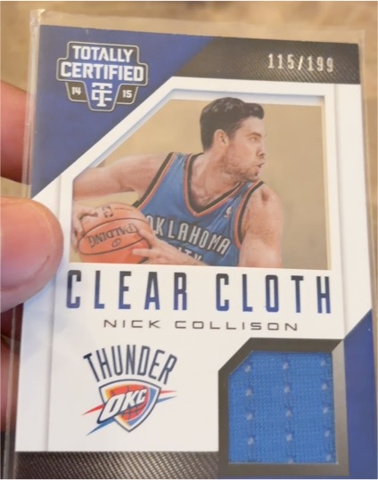 2014-15 Panini Totally Certified #115 Nick Collison Clear Cloth — front