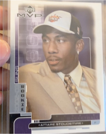 2002-03 Upper Deck MVP #208 Amare Stoudemire Rookie Card — front