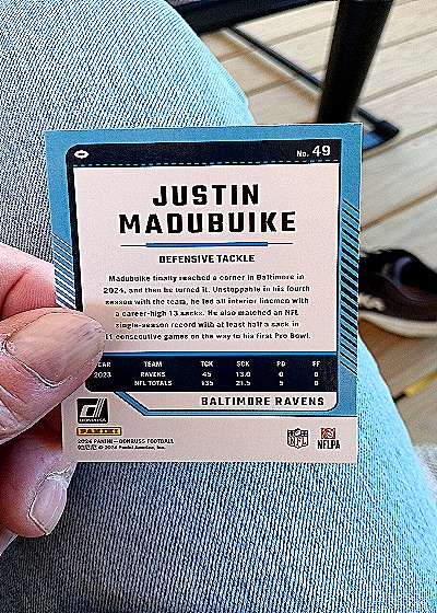 2024 Panini Donruss #49 Justin Madubuike — back