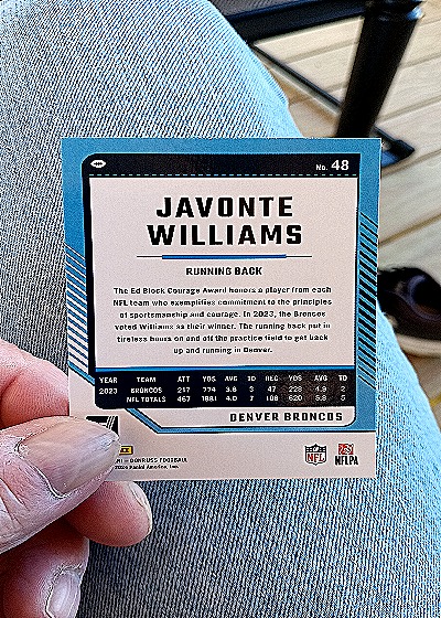 2024 Donruss #48 Javonte Williams — back