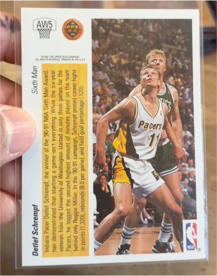 1991 Upper Deck Award Winners #AW5 Detlef Schrempf — front