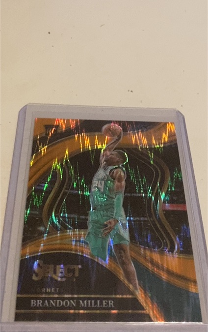 2023 Panini Select - Concourse Orange Flash Prizm #80 Brandon Miller (RC) — front