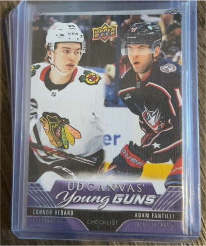 2023-24 Upper Deck Young Guns Canvas Checklist #C390 Connor Bedard / Adam Fantilli — front