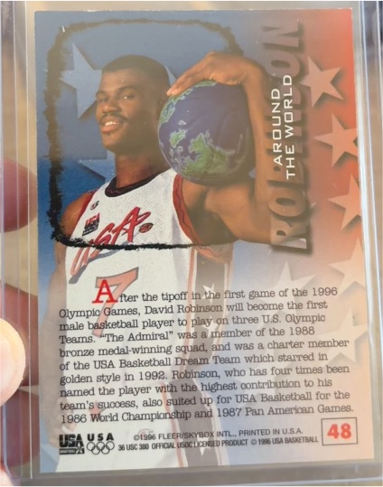 1996 Fleer USA Basketball #48 David Robinson — front