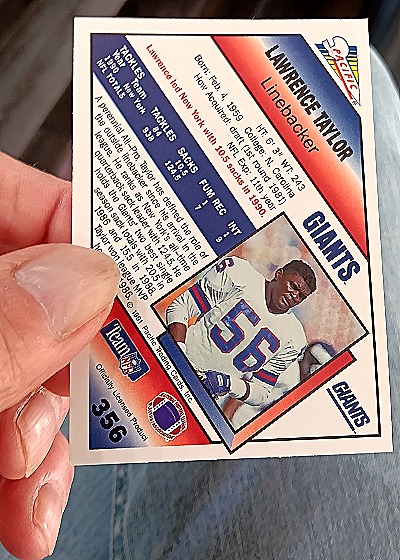 1991 Pacific #356 Lawrence Taylor — back