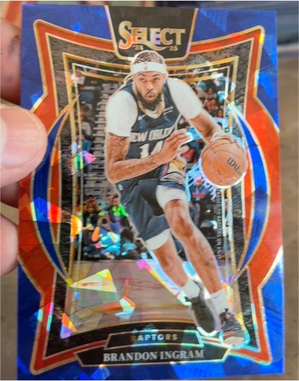 2024-25 Panini Select Concourse #44 Brandon Ingram Blue Cracked Ice Prizm Toronto Raptors — front