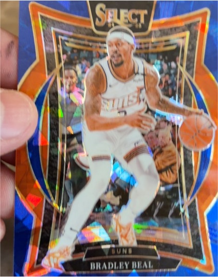 2024-25 Panini Select #12 Bradley Beal Blue Cracked Ice Prizm — front