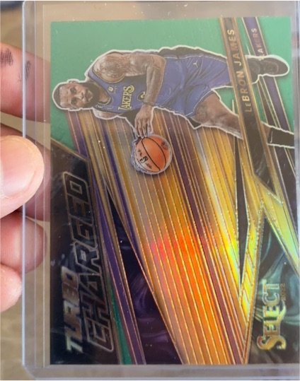 2022-23 Panini Select #3 LeBron James Turbocharged Green Prizm — front