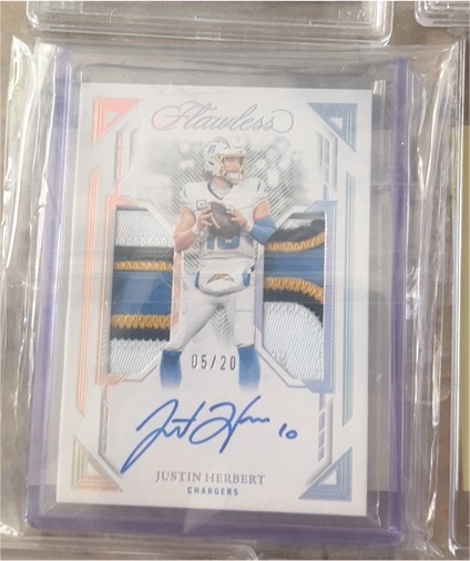 2023 Panini Flawless Dual Patch Autographs #DPA-10 Justin Herbert — front