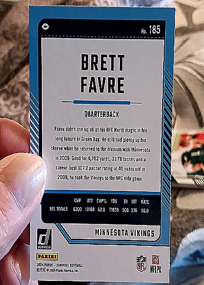 2024 Panini Donruss #185 Brett Favre — back