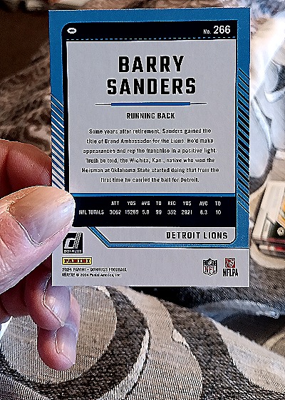 2024 Panini Donruss #266 Barry Sanders — back
