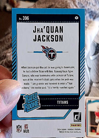 2024 Panini Donruss #396 Jha'Quan Jackson — back