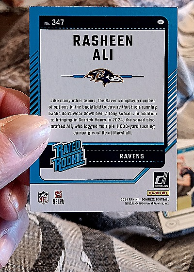 2024 Donruss #347 Rasheen Ali — back
