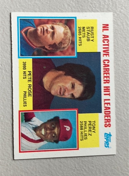 1984 Topps #702 NL Active Career Hit Leaders Pete Rose — front