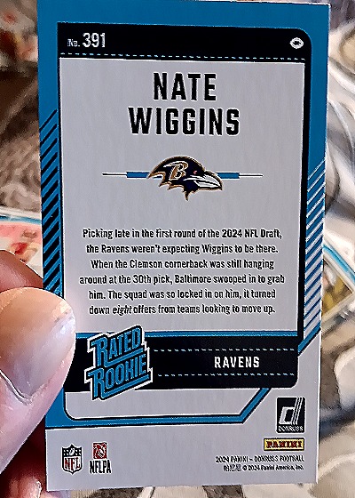 2024 Donruss Rated Rookie #391 Nate Wiggins — back
