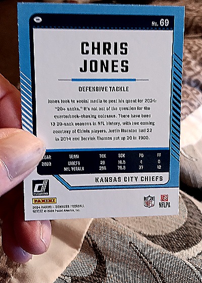 2024 Donruss #69 Chris Jones — back