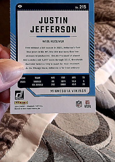 2024 Panini Donruss #215 Justin Jefferson — back