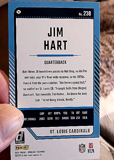 2024 Donruss #238 Jim Hart — back