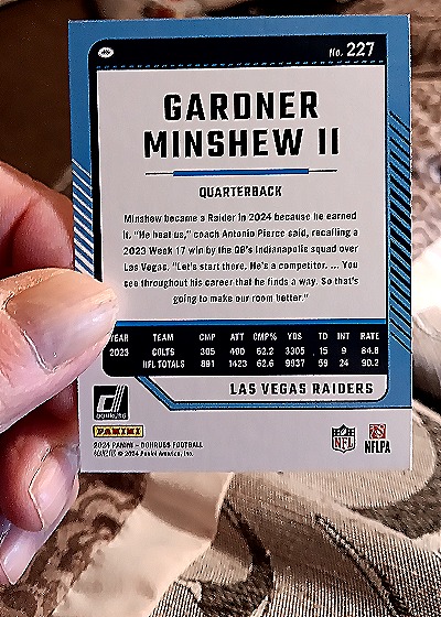 2024 Donruss Football #227 Gardner Minshew II — back