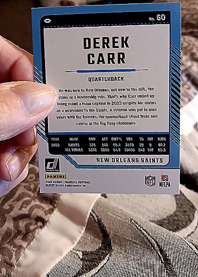 2024 Panini Donruss #60 Derek Carr — back