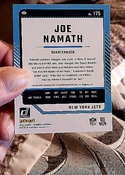 2024 Panini Donruss #175 Joe Namath — back