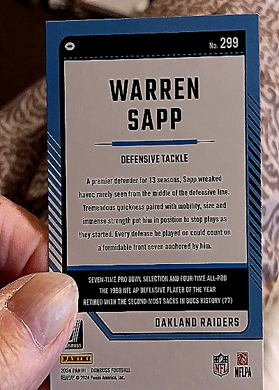 2024 Donruss #299 Warren Sapp — back