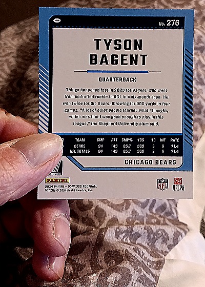 2024 Panini Donruss #276 Tyson Bagent — back