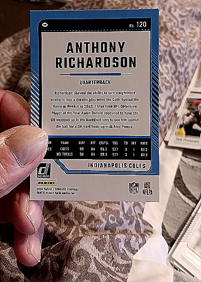 2024 Panini Donruss #120 Anthony Richardson — back