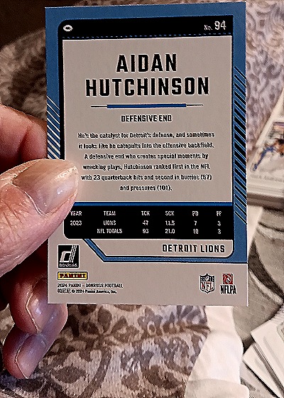 2024 Panini Donruss #94 Aidan Hutchinson — back