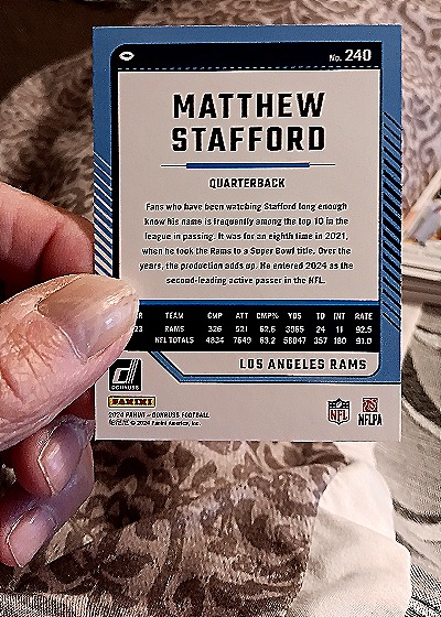 2024 Donruss #240 Matthew Stafford — back