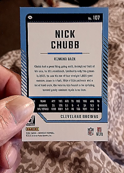 2024 Donruss #107 Nick Chubb — back
