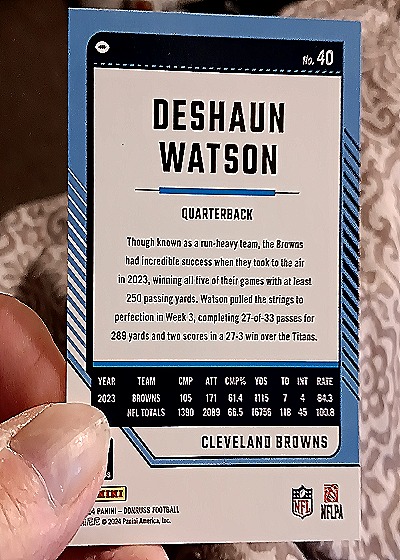 2024 Panini Donruss #40 Deshaun Watson — back