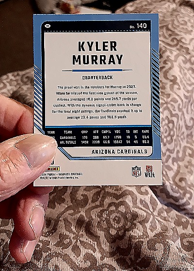 2024 Panini Donruss #140 Kyler Murray — back