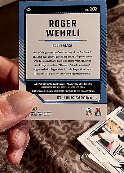 2022 Donruss #203 Roger Wehrli — back