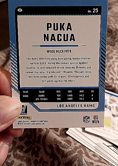 2024 Donruss #25 Puka Nacua — back