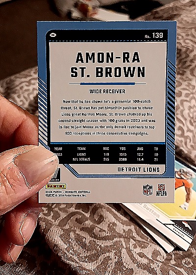 2024 Donruss #139 Amon-Ra St. Brown — back