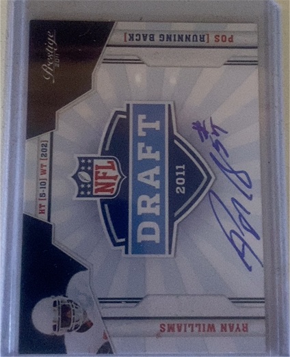 2011 Panini Prestige NFL Draft Ryan Williams Autograph — front