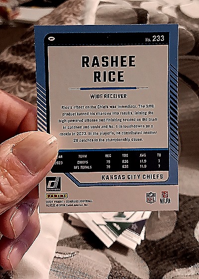 2024 Donruss #233 Rashee Rice Chiefs — back