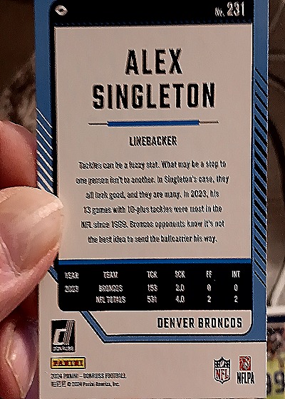 2024 Panini Donruss #231 Alex Singleton — back