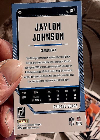 2024 Donruss #187 Jaylon Johnson — back