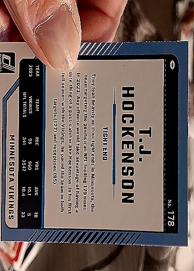 2023 Donruss #178 T.J. Hockenson — back