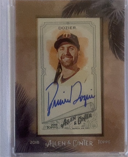 2018 Topps Allen & Ginter Mini Framed Auto Brian Dozier — front