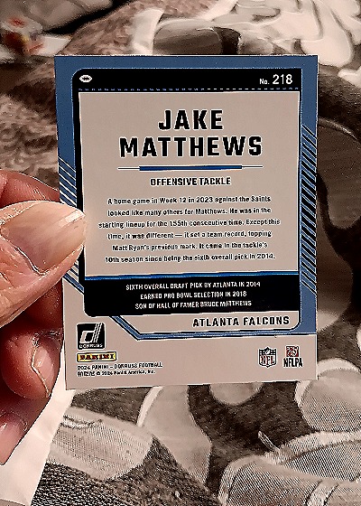 2024 Donruss #218 Jake Matthews — back
