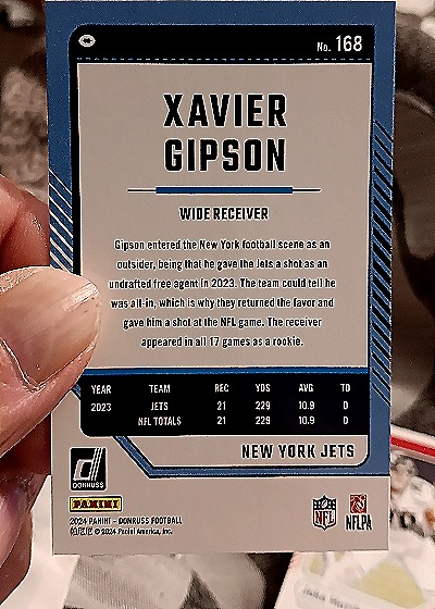 2024 Donruss #168 Xavier Gipson — back