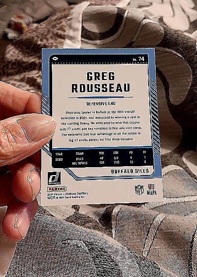 2024 Panini Donruss #74 Greg Rousseau — back
