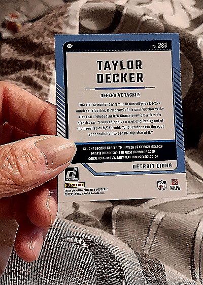 2024 Donruss #281 Taylor Decker — back