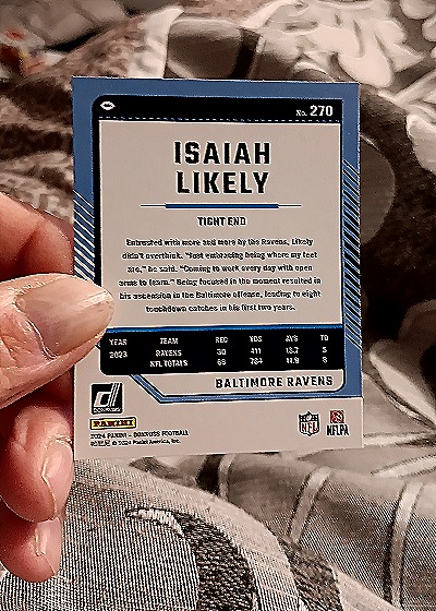 2024 Donruss #270 Isaiah Likely — back