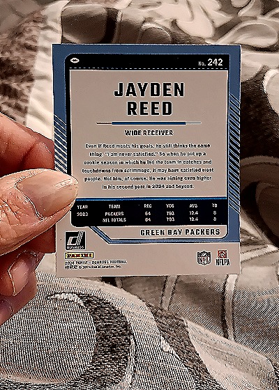 2024 Donruss #242 Jayden Reed — back