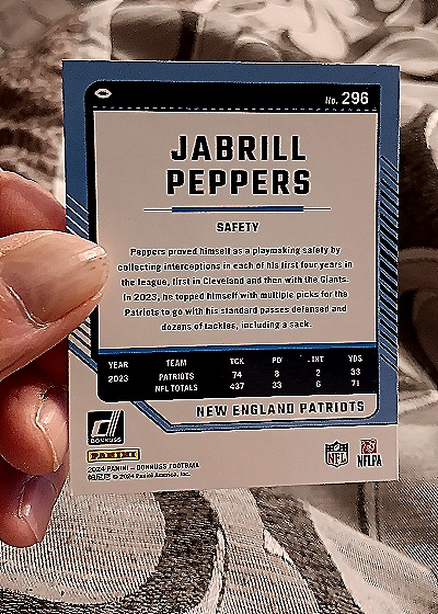 2024 Donruss #296 Jabrill Peppers — back
