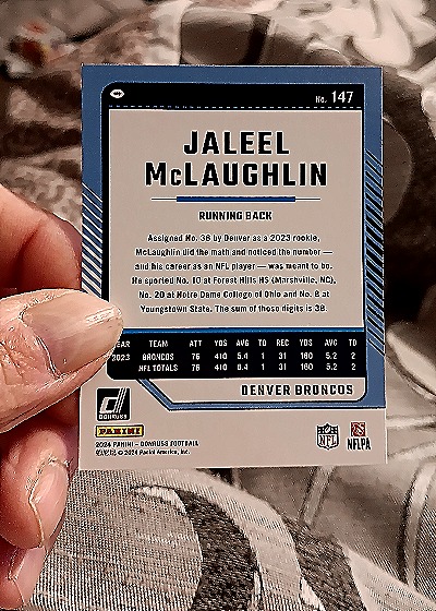 2024 Panini Donruss #147 Jaleel McLaughlin — back